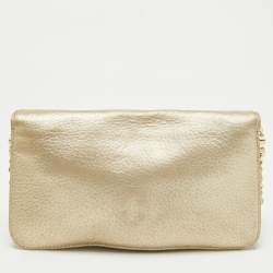 Tory Burch Gold Leather Adalyn Chain Clutch