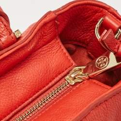 Pre Owned Tory Burch Red Leather Thea Bucket Shoulder Bag