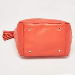 Pre Owned Tory Burch Red Leather Thea Bucket Shoulder Bag