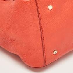 Pre Owned Tory Burch Red Leather Thea Bucket Shoulder Bag