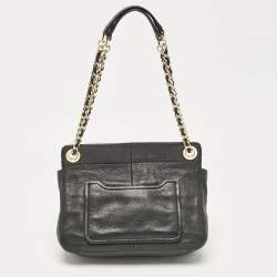 Tory Burch Black Leather Slouchy Marion Tote