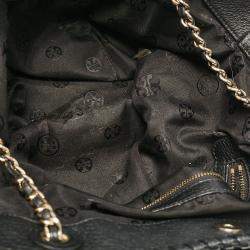 Pre Owned Tory Burch Black Leather Slouchy Marion Tote