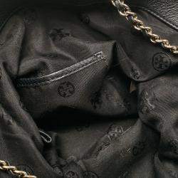 Pre Owned Tory Burch Black Leather Slouchy Marion Tote