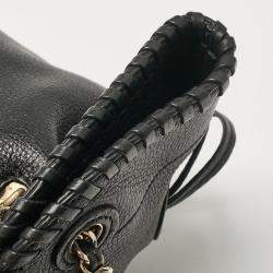 Pre Owned Tory Burch Black Leather Slouchy Marion Tote