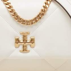 Pre Owned Tory Burch White Quilted Leather Kira Shoulder Bag