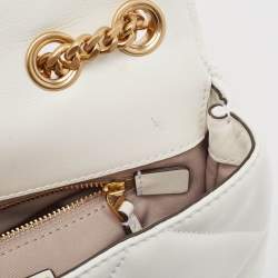 Pre Owned Tory Burch White Quilted Leather Kira Shoulder Bag