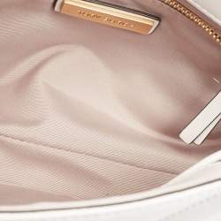 Pre Owned Tory Burch White Quilted Leather Kira Shoulder Bag