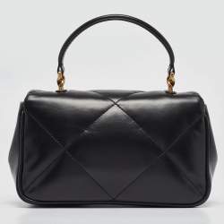 Tory Burch Black Quilted Leather Kira Top Handle Bag