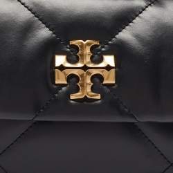 Tory Burch Black Quilted Leather Kira Top Handle Bag