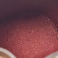 Pre Owned Tory Burch Brown/Beige Canvas and Leather Mini T Monogram Bucket Bag