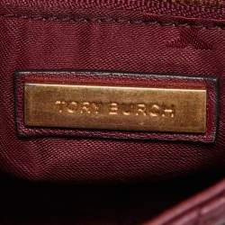 Tory Burch Burgundy Leather Small Fleming Shoulder Bag