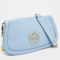Tory Burch Blue Leather Amanda Crossbody Bag