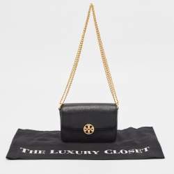 Pre Owned Tory Burch Black Leather Mini Chelsea Shoulder Bag