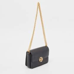 Pre Owned Tory Burch Black Leather Mini Chelsea Shoulder Bag