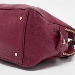 Tory Burch Burgundy Leather Thea Triple Zip Satchel