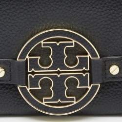 Tory Burch Black Leather Amanda Flap Continental Wallet