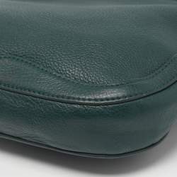 Pre Owned Tory Burch Dark Green Robinson Tassel Hobo
