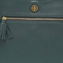 Pre Owned Tory Burch Dark Green Robinson Tassel Hobo