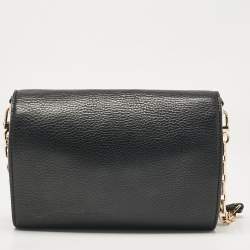 Tory Burch Black Leather Britten Flap Crossbody Bag