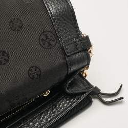 Tory Burch Black Leather Britten Flap Crossbody Bag