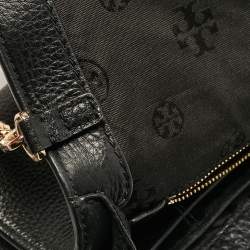 Tory Burch Black Leather Britten Flap Crossbody Bag