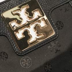 Tory Burch Black Leather Britten Flap Crossbody Bag