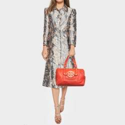 Tory Burch Orange Leather Amanda Satchel