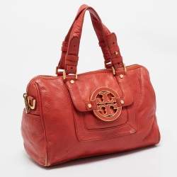 Tory Burch Orange Leather Amanda Satchel