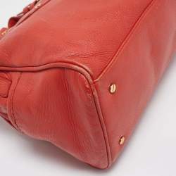 Tory Burch Orange Leather Amanda Satchel