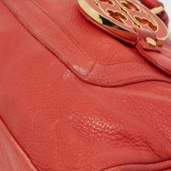 Tory Burch Orange Leather Amanda Satchel
