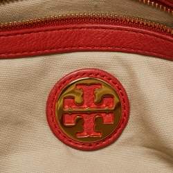Tory Burch Orange Leather Amanda Satchel