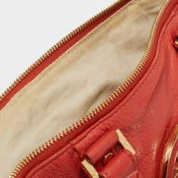 Tory Burch Orange Leather Amanda Satchel