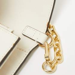 Tory Burch White Leather Emerson Wallet On Chain