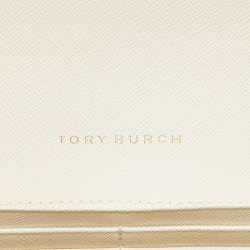 Tory Burch White Leather Emerson Wallet On Chain