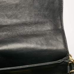 Pre Owned Tory Burch Black Chevron Leather Kira Top Handle Bag