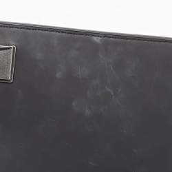 Pre Owned Tory Burch Matte Black Rubber Medium Fleming Shoulder Bag