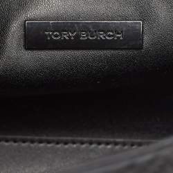 Pre Owned Tory Burch Matte Black Rubber Medium Fleming Shoulder Bag