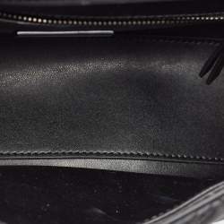 Pre Owned Tory Burch Matte Black Rubber Medium Fleming Shoulder Bag
