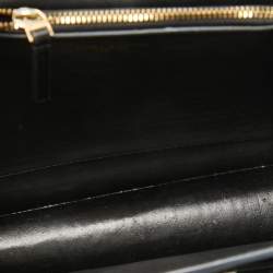 Pre Owned Tory Burch Black Croc Embossed Leather Eleanor Shoulder Bag