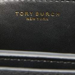 Pre Owned Tory Burch Black Croc Embossed Leather Eleanor Shoulder Bag