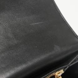 Pre Owned Tory Burch Black Croc Embossed Leather Eleanor Shoulder Bag