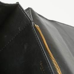 Pre Owned Tory Burch Black Croc Embossed Leather Eleanor Shoulder Bag