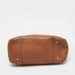 Pre Owned Tory Burch Brown Saffiano Leather Robinson Tote