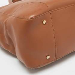 Pre Owned Tory Burch Brown Saffiano Leather Robinson Tote