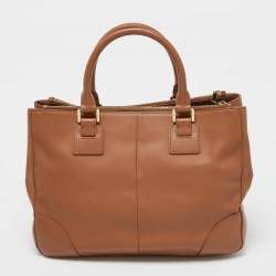 Pre Owned Tory Burch Brown Saffiano Leather Robinson Tote