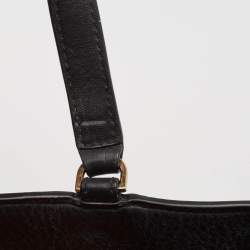 Pre Owned Tory Burch Black Leather Ivy Side Zip Tote