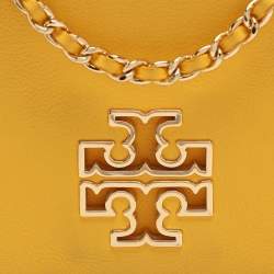 Pre Owned Tory Burch Yellow Leather Britten Shoulder Bag