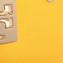 Pre Owned Tory Burch Yellow Leather Britten Shoulder Bag