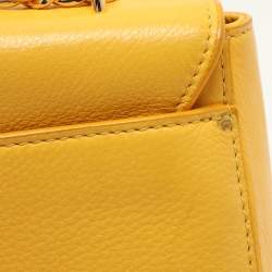 Pre Owned Tory Burch Yellow Leather Britten Shoulder Bag
