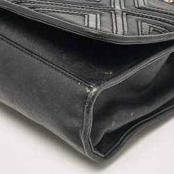 Tory Burch Black Leather Medium Fleming Shoulder Bag